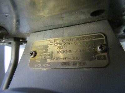 HONEYWELL NSN 4810-01-380-223 PN 3214394-6 VALVE PRESS AIRCRAFT AS PICTURED &LOB