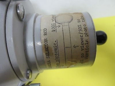 MICROSCOPE PART PHOTOMIC ZEISS HEAD TRINOCULAR HEAVY OPTICS AS IS BIN#H8-08