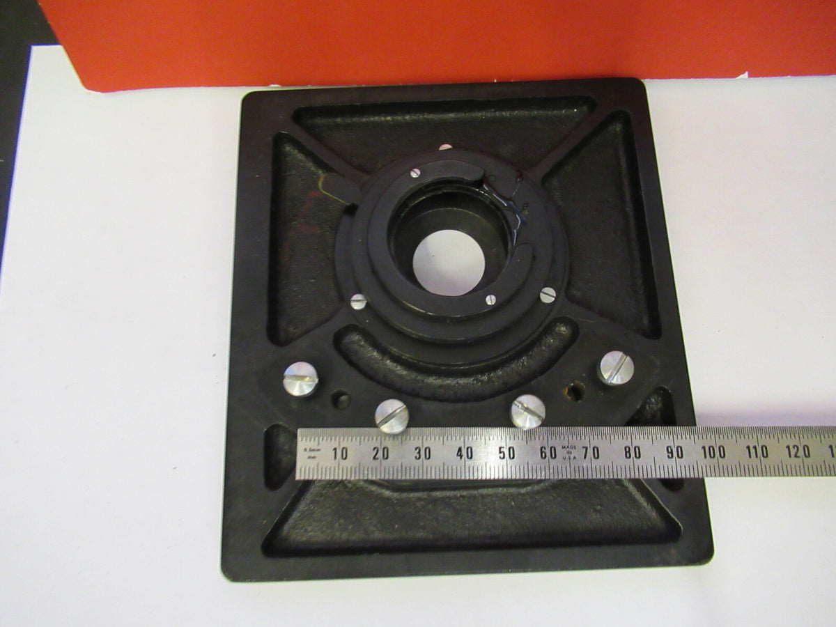 ANTIQUE BAUSCH LOMB METAL STAGE TABLE MICROSCOPE PART OPTICS AS PICTURED X3-B-77