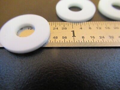 LOT 4 EA ALUMINA CERAMIC WASHERS HIGH TEMPERATURE PARTS AS PICTURED &A3-B-51
