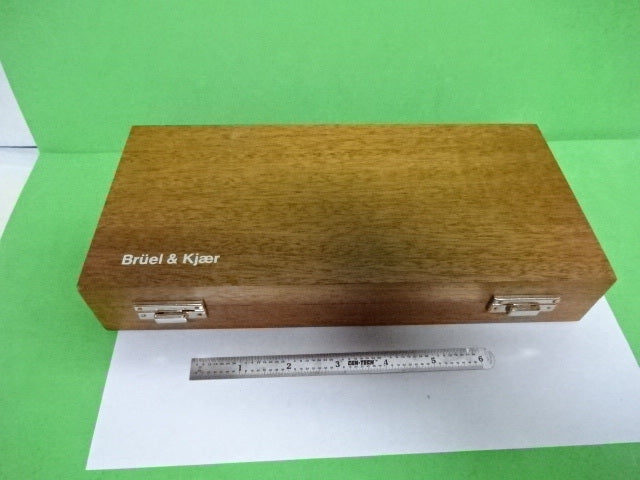 EMPTY WOODEN BOX BRUEL KJAER DENMARK MAHOGANY CASE ACCELEROMETER AS IS  #4T-B-29