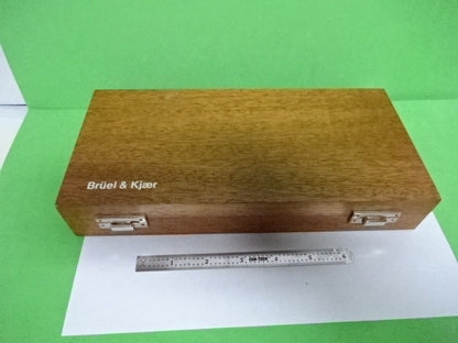 EMPTY WOODEN BOX BRUEL KJAER DENMARK MAHOGANY CASE ACCELEROMETER AS IS  #4T-B-29