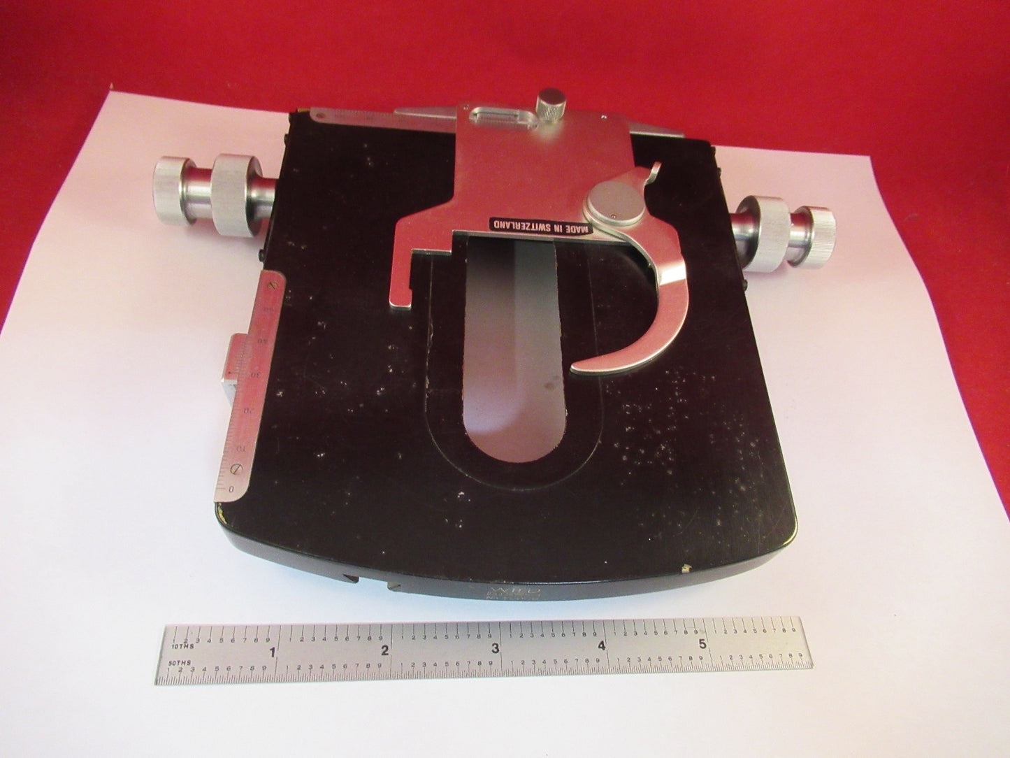 WILD HEERBRUGG SWISS M20 STAGE TABLE MIKROMETER-MIKROSKOP-TEIL WIE BESEHEN #F7-15