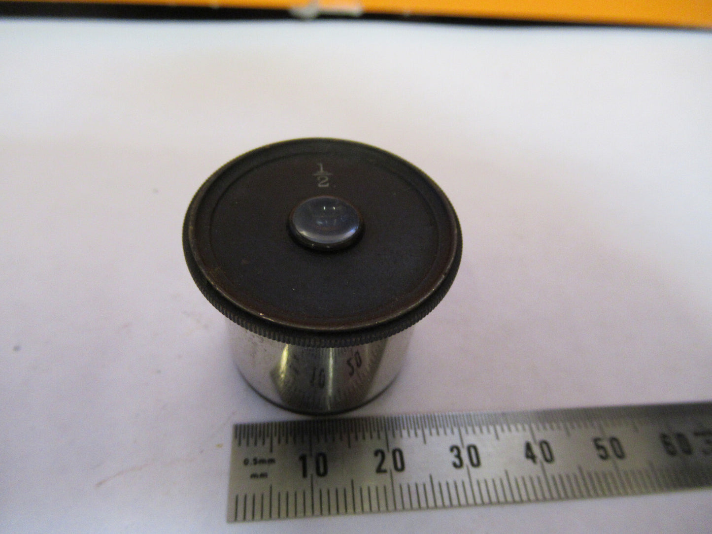 ANTIQUE BAUSCH LOMB "1/2"  EYEPIECE OPTICS MICROSCOPE PART AS PICTURED Y1-A-50