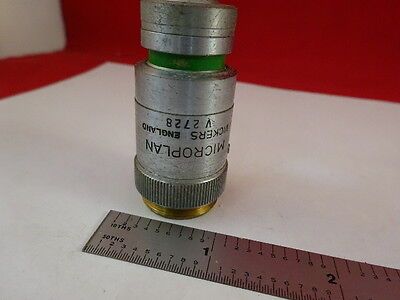 MICROSCOPE PART VICKERS ENGLAND UK OBJECTIVE MICROPLAN 40X OPTICS AS IS #21-A-23
