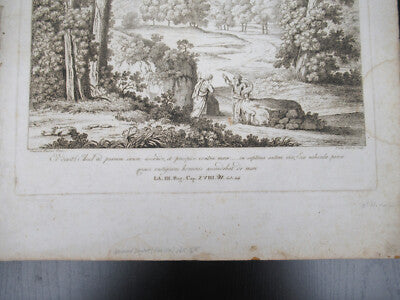 Antique Etching Italia Rome Circa 1810 Gaspard Dughet Pietro Parboni
