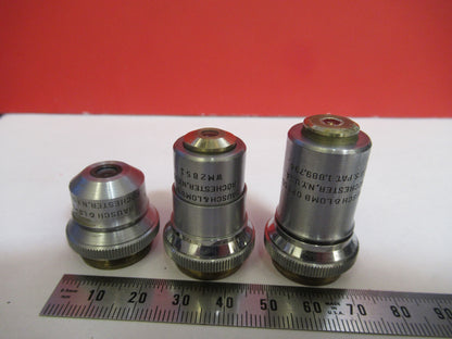 LOT BAUSCH LOMB OBJECTIVE 3.5X 10X 43X  3 ea  OPTICS MICROSCOPE PART T9-A-27