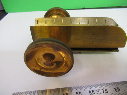 ANTIQUE SPENCER BRASS GROSS ADJUST STAGE MICROSCOPE PART AS PICTURED X6-A-60