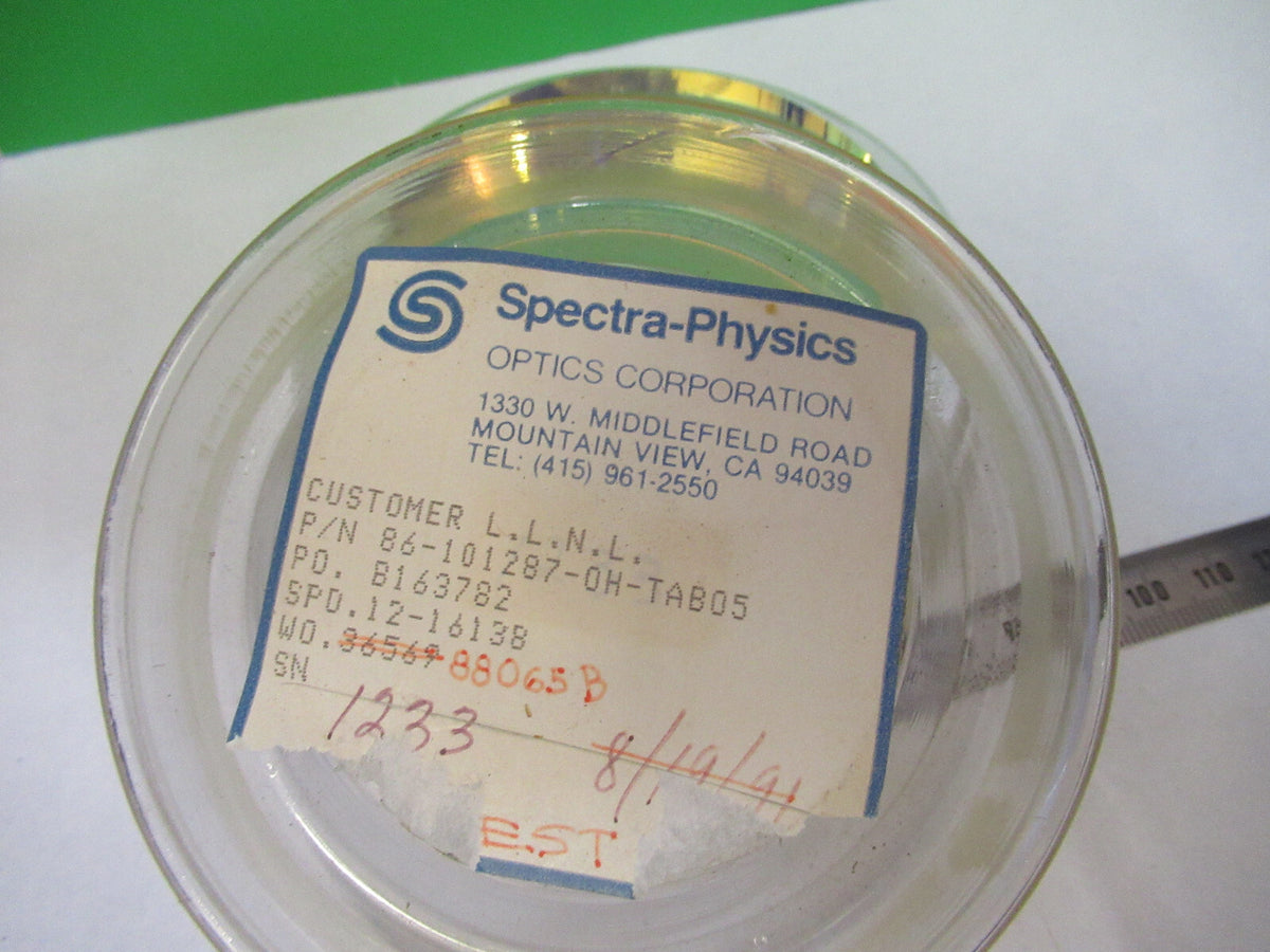 OPTICAL FLAT ZERODUR SCHOTT LASER OPTICS DICHROIC COATED AS PICTURED &F3-B-90