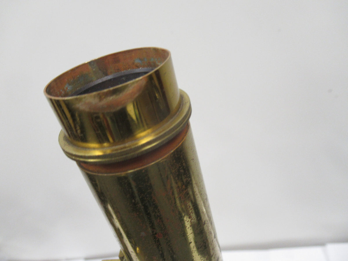 For Parts or repair ANTIQUE BRASS HENRY CROUCH LONDON INCOMPLETE MICROSCOPE #LOB