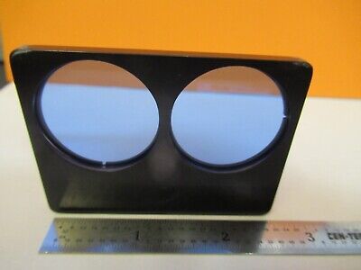ZEISS GERMANY STEREO BLUE FILTER SLIDE MICROSCOPE OPTICS PC AS PICTURED &3K-A-72