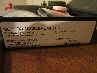 ENDEVCO 2256a-100 100 mV/g  PIEZOELECTRIC ACCELEROMETER CALIBRATION VIBRATION