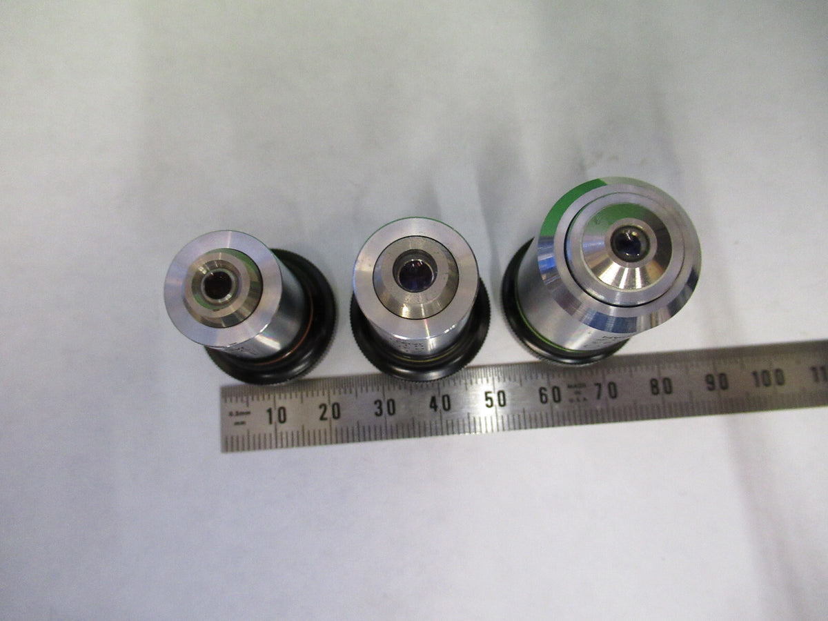 OLYMPUS JAPAN LOT OBJECTIVES 10X 20X 40X MICROSCOPE PART AS PICTURED 82-A-65