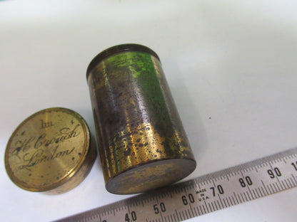 ANTIQUE BRASS EMPTY H. CROUCH UK OBJECTIVE CANISTER MICROSCOPE PART T6-A-28