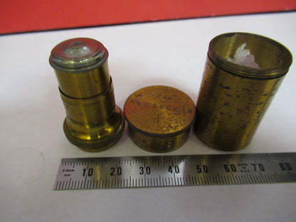 ANTIQUE BRASS RJ BECK LONDON "1/12" OBJECTIVE MICROSCOPE AS PICTURED &F8-A-85