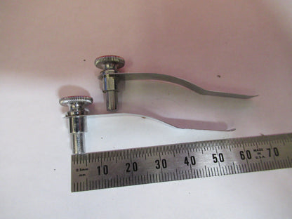 ANTIQUE SPENCER AO PAIR CLIPS SET OPTICS MICROSCOPE PART AS PICTURED  T7-A-07