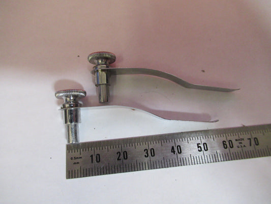ANTIQUE SPENCER AO PAIR CLIPS SET OPTICS MICROSCOPE PART AS PICTURED  T7-A-07