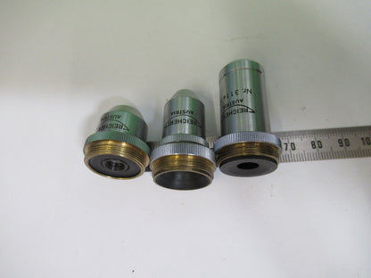 REICHERT AUSTRIA lot objectives 4X 10X 40X MICROSCOPE PART AS PICTURED X5-A-76