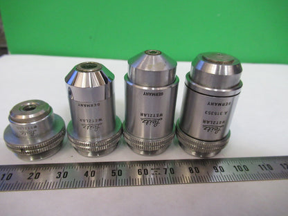 Lot Ernst Leitz Germany Objective 3.5X 10X 45X 100X Microscope Part