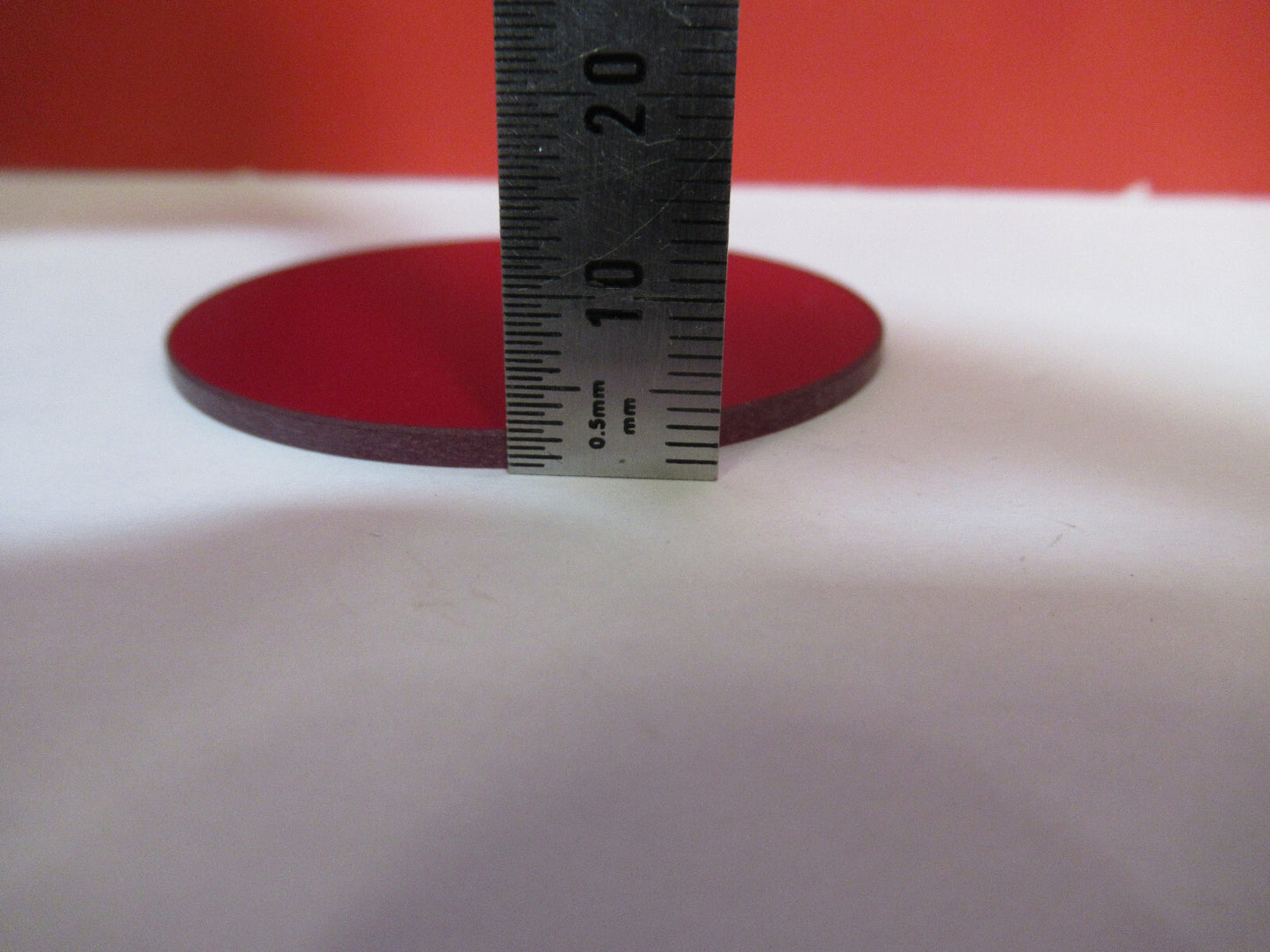OPTICAL GLASS RED FILTER MIL SPEC LASER OPTICS  AS PICTURED T1-A-77