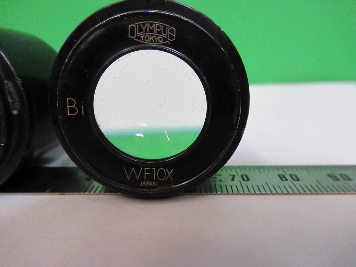 OLYMPUS JAPAN PAIR EYEPIECES WF10X OPTICS MICROSCOPE PART AS PICTURED X4-A-33