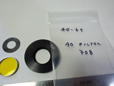 Microscope Part American Optical Co. American Round Yellow 708 Filter Optics B