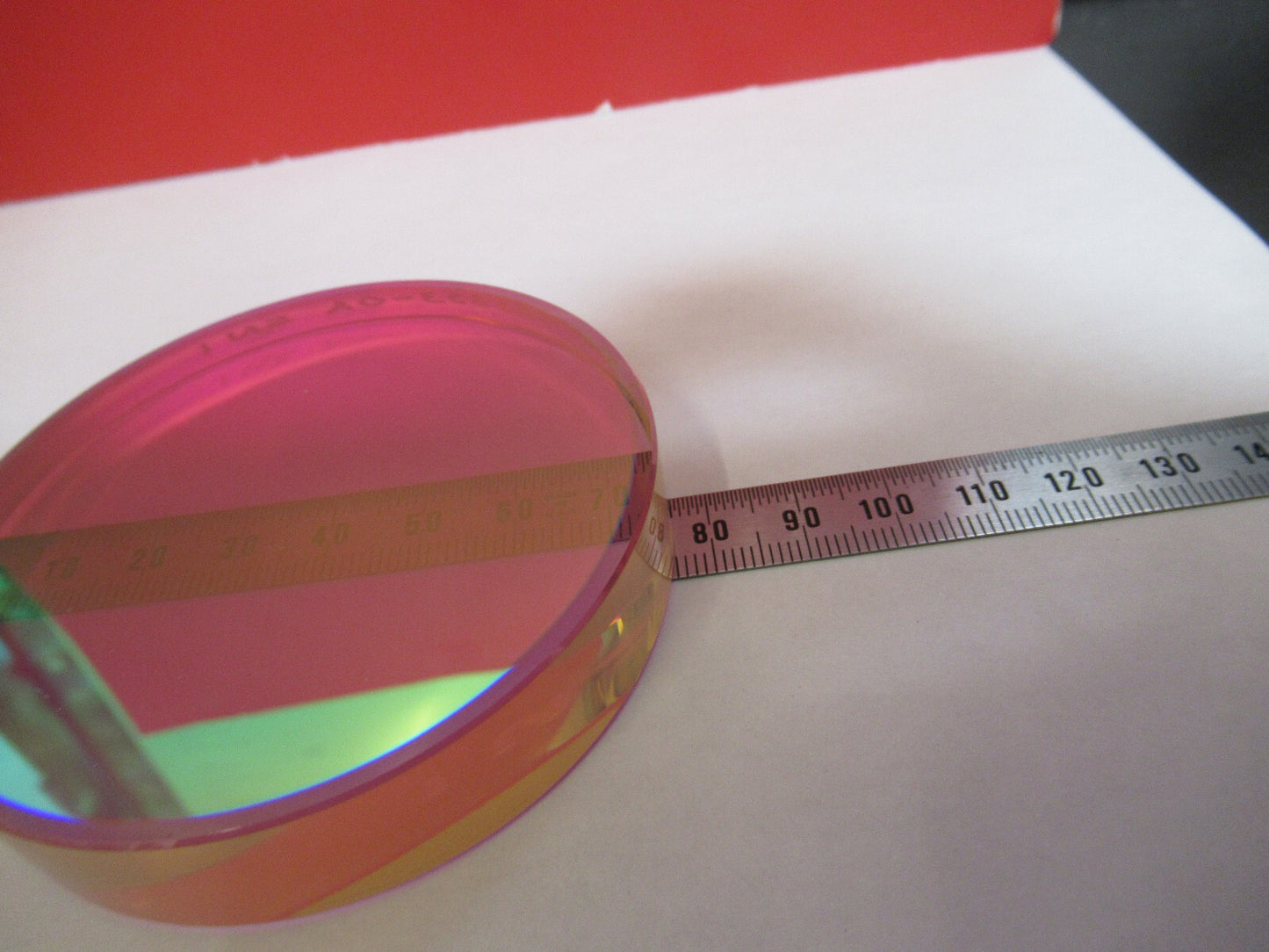 OPTICAL FLAT 3" ZERODUR 1/10 WAVE COATED DICHROIC OPTICS  AS PICTURED T1-A-82