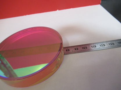 OPTICAL FLAT 3" ZERODUR 1/10 WAVE COATED DICHROIC OPTICS  AS PICTURED T1-A-82