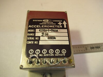 SYSTRON DONNER ACCELEROMETER 1 g's 4310A-1-P109A INERTIAL AS PICTURED &FT-6-33