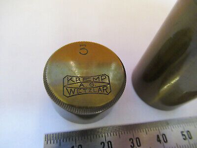 EMPTY BRASS CANISTER OBJECTIVE KREMP WETZLAR MICROSCOPE PART AS PICTURED P4-B-66