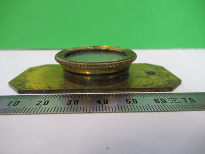 ANTIQUE BRASS COMPRESSOR LONDON WITH GLASS MICROSCOPE PART AS PICTURED &R6-A-09