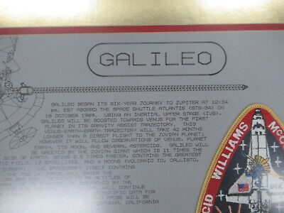 JPL GALILEO LAUNCH FRAMED PATCHES STAMP 1989 JET PROPULSION LAB AS PICTURED LOB