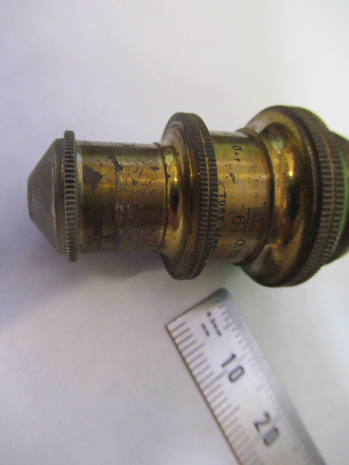 ANTIQUE BAUSCH LOMB BRASS OBJECTIVE 1/6 MICROSCOPE PART AS PICTURED S7-A-33