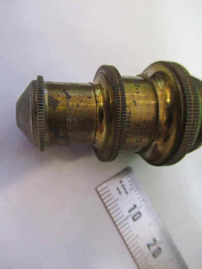 ANTIQUE BAUSCH LOMB BRASS OBJECTIVE 1/6 MICROSCOPE PART AS PICTURED S7-A-33
