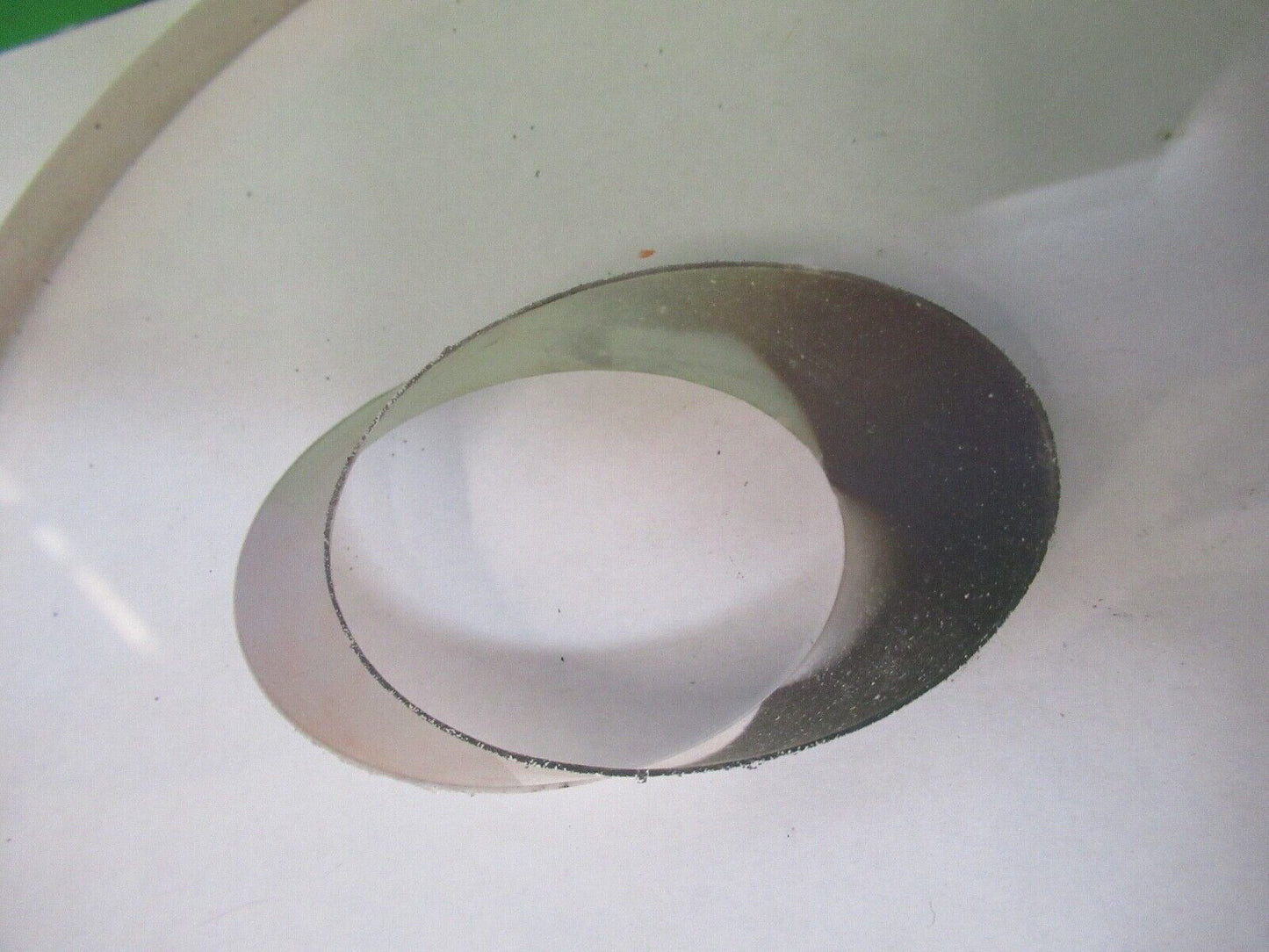 HUGE GLASS FLAT WINDOW THICK WITH HOLE FOR LASER OPTICS AS PICTURED 18-FT-05