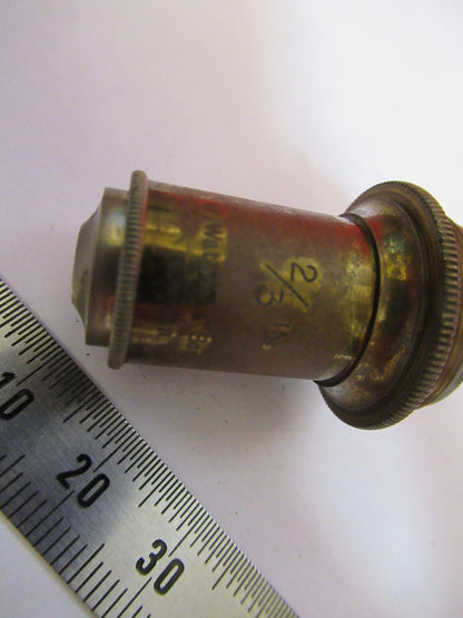 ANTIQUE BRASS WATSON LONDON 2/3 OBJECTIVE MICROSCOPE AS PICTURED &F8-A-73