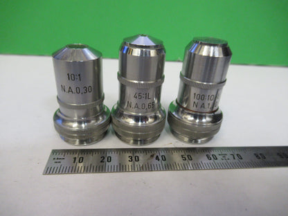 Cbs Christoph Beck & Söhne Lot Objective 10X 45X 100X Microscope Part