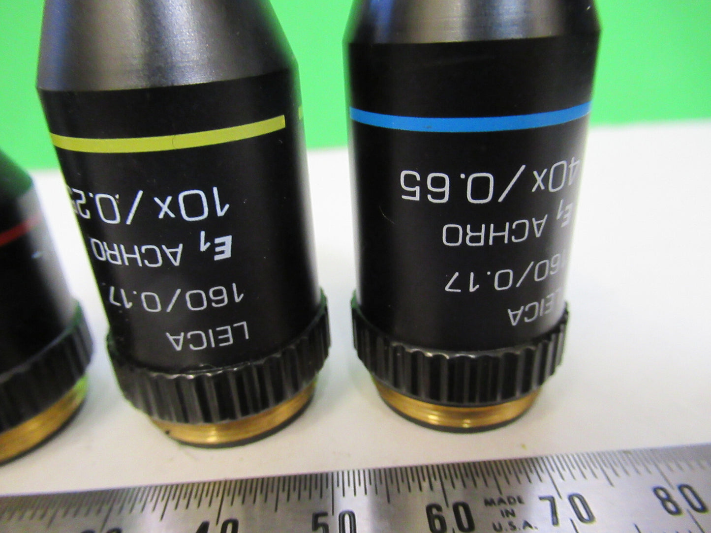 LEICA LOT 40X 10X 4X MICROSCOPE PART OBJECTIVE AS PICTURED X9-B-67