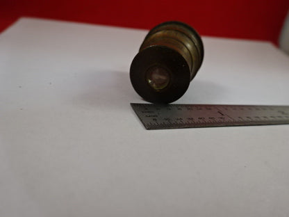 RARE BRASS ANTIQUE QUEEN OBJECTIVE MICROSCOPE PART OPTICS AS IS &33-A-108