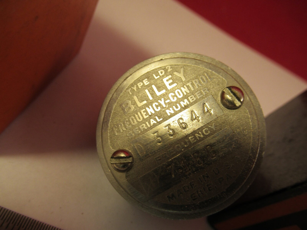 Vintage 1940's Quartz Crystal Bliley Electric Co. LD2 Frequency 7180 Kc +not orig Box