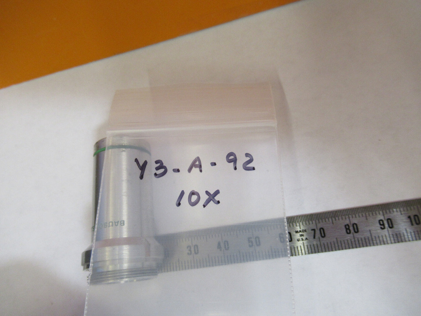 MICROSCOPE INDUSTRIAL OBJECTIVE BAUSCH LOMB 10X OPTICS AS IS Y3-A-92
