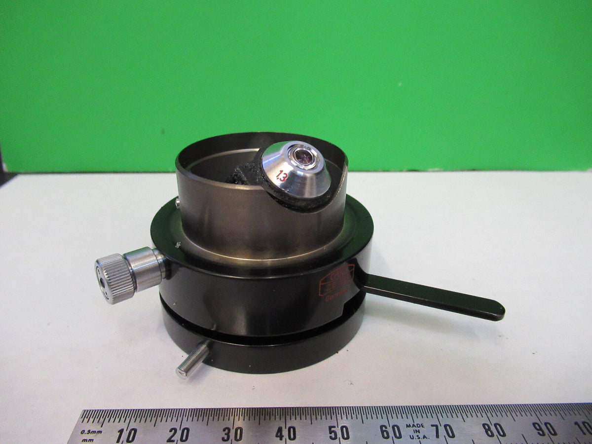ZEISS GERMANY POLARIZER POL CONDENSER + IRIS MICROSCOPE PART AS PICTURED X9-B-23