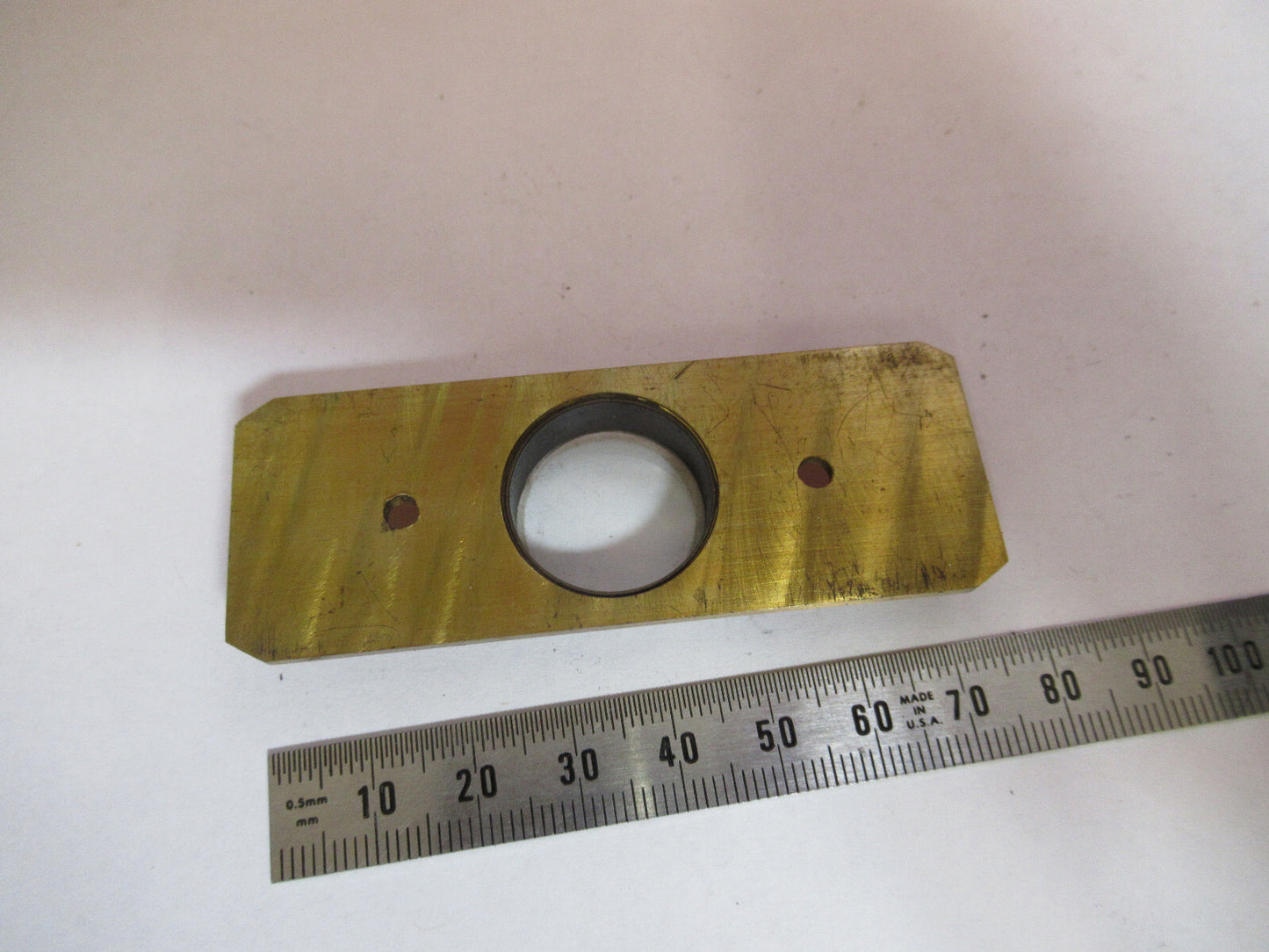 ANTIQUE BRASS COMPRESSORIUM STAGE LONDON MICROSCOPE PART AS PICTURED F8-A-40