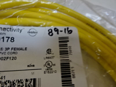 Brad Connectivity Cable 1200720178 Molex Woodhead Control Systems