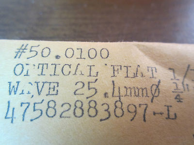 OPTICAL FLAT LASER OPTICS [chipped on edge, but usable] BIN#5M-23