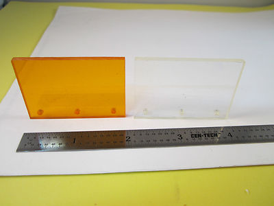 Optical Lot 2 Ea Plastic Filters from Monochromator Bausch & Lomb Optics