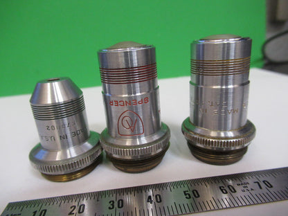LOT 3 ea OBJECTIVES SPENCER AO MICROSCOPE PART AS PICTURED &R4-A-51