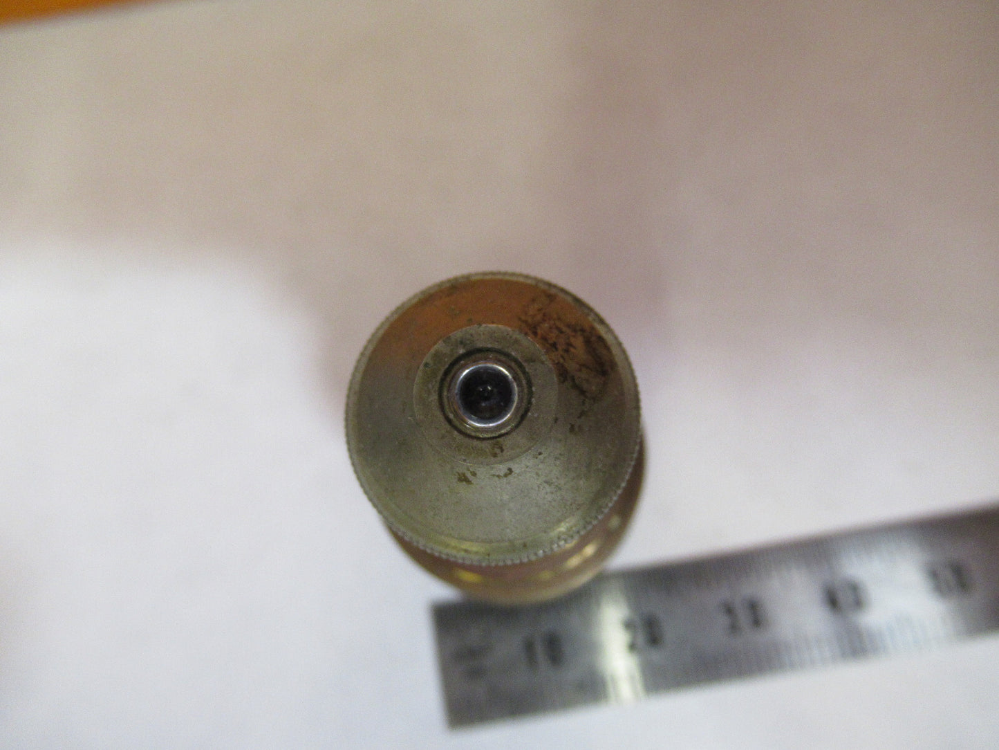 ANTIQUE BRASS BAUSCH LOMB OBJECTIVE 4mm MICROSCOPE PART AS PICTURED Y3-A-45