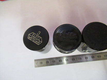 ANTIQUE LOT OBJECTIVE CANISTERS MICROSCOPE PART OPTICS AS PICTURED X3-B-55
