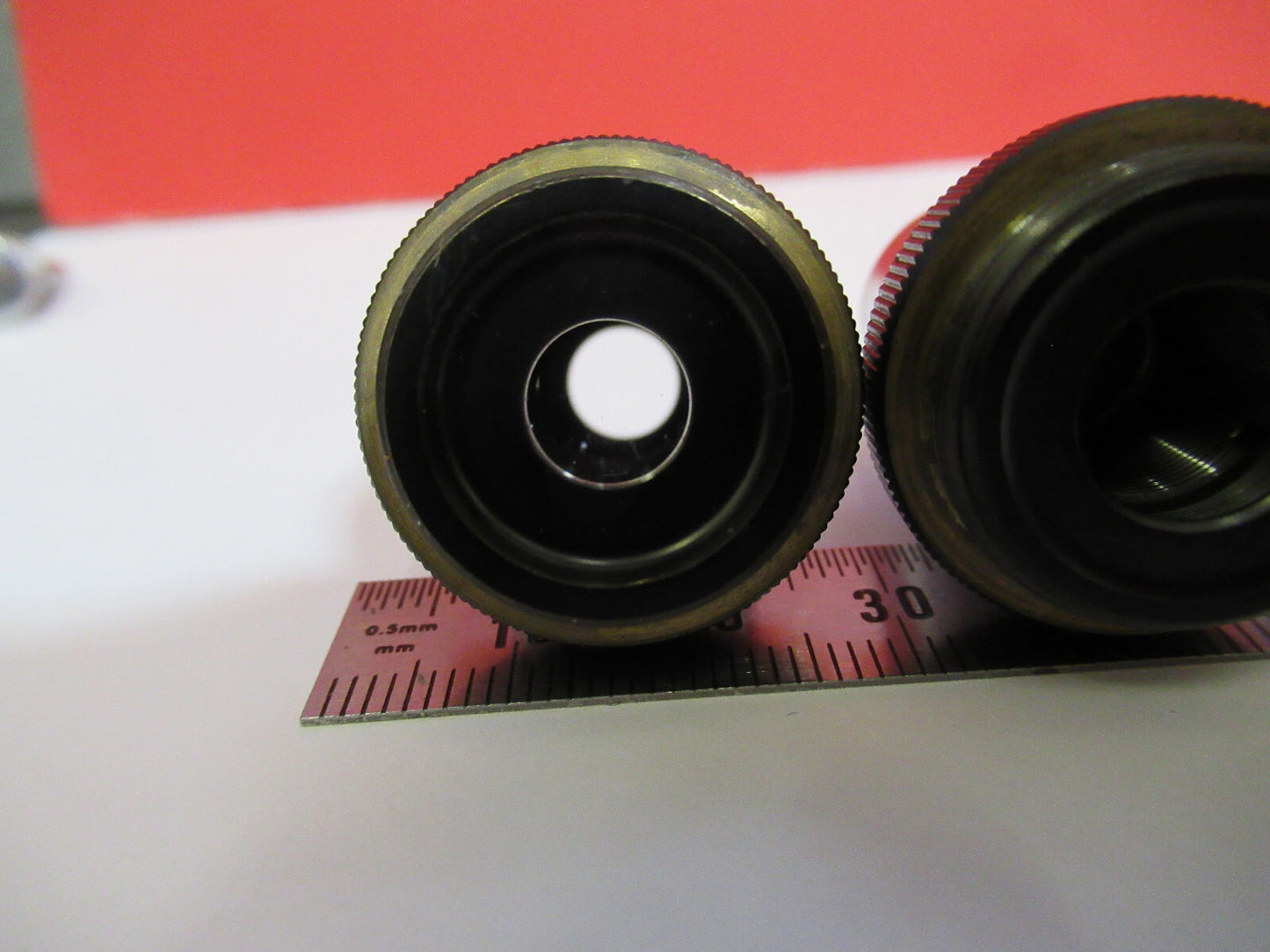 LOT 4ea OBJECTIVE OLYMPUS JAPAN OPTICS  MICROSCOPE PART AS PICTURED S3-B-51